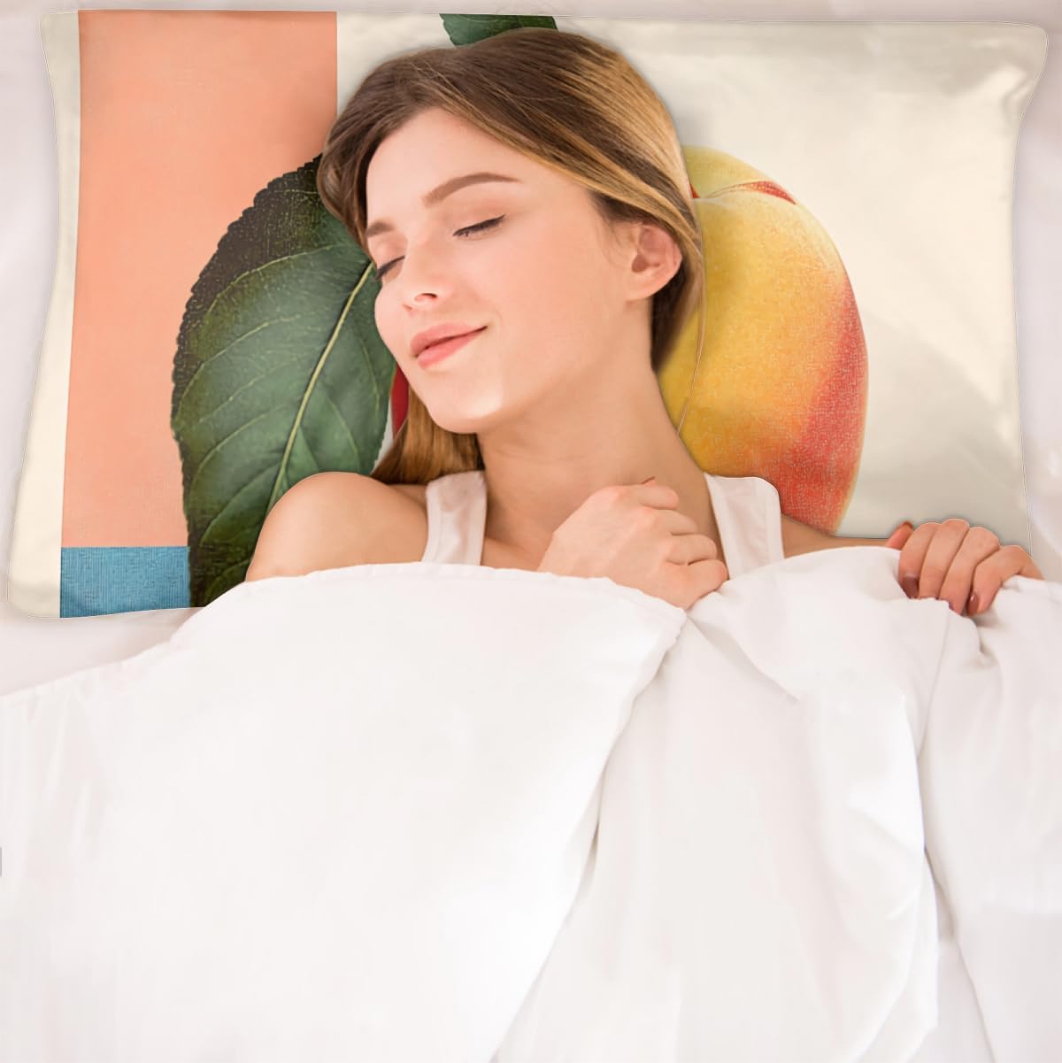 Pink Peach Pillow Cases Standard Size Soft Pillowcases for Hair and Skin Satin Pillow Covers with Zipper 20x30 Inches