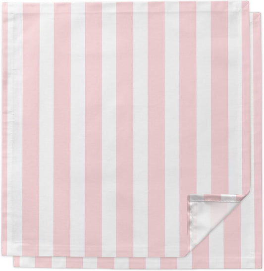 Cloth Napkins 20 x 20 Inch Pink Stripes Soft Absorbent Dinner Napkins Pink White Vertical Striped Washable Reusable Kitchen Napkin Sets for Parties Wedding Restaurant Hotel