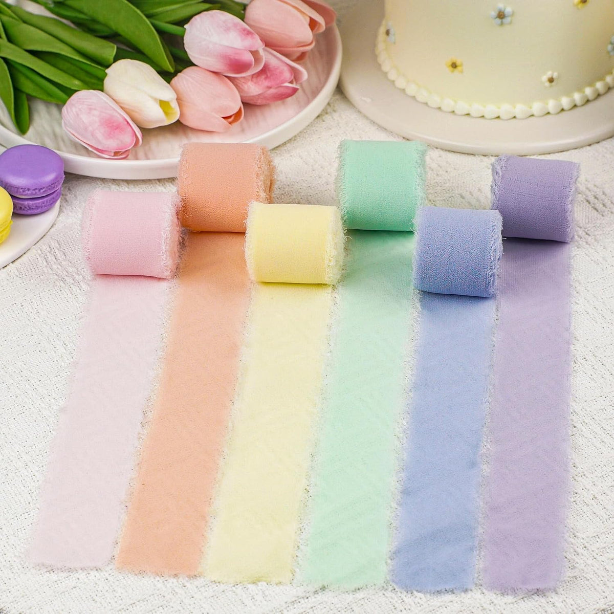 Pink Ribbon, Light Pink Chiffon Silk Ribbon, 1.5''x21Yd