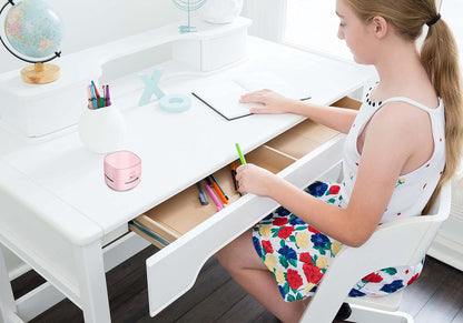 Mini Desktop Vacuum Cleaner for Table Dust (Pink AA Battery)