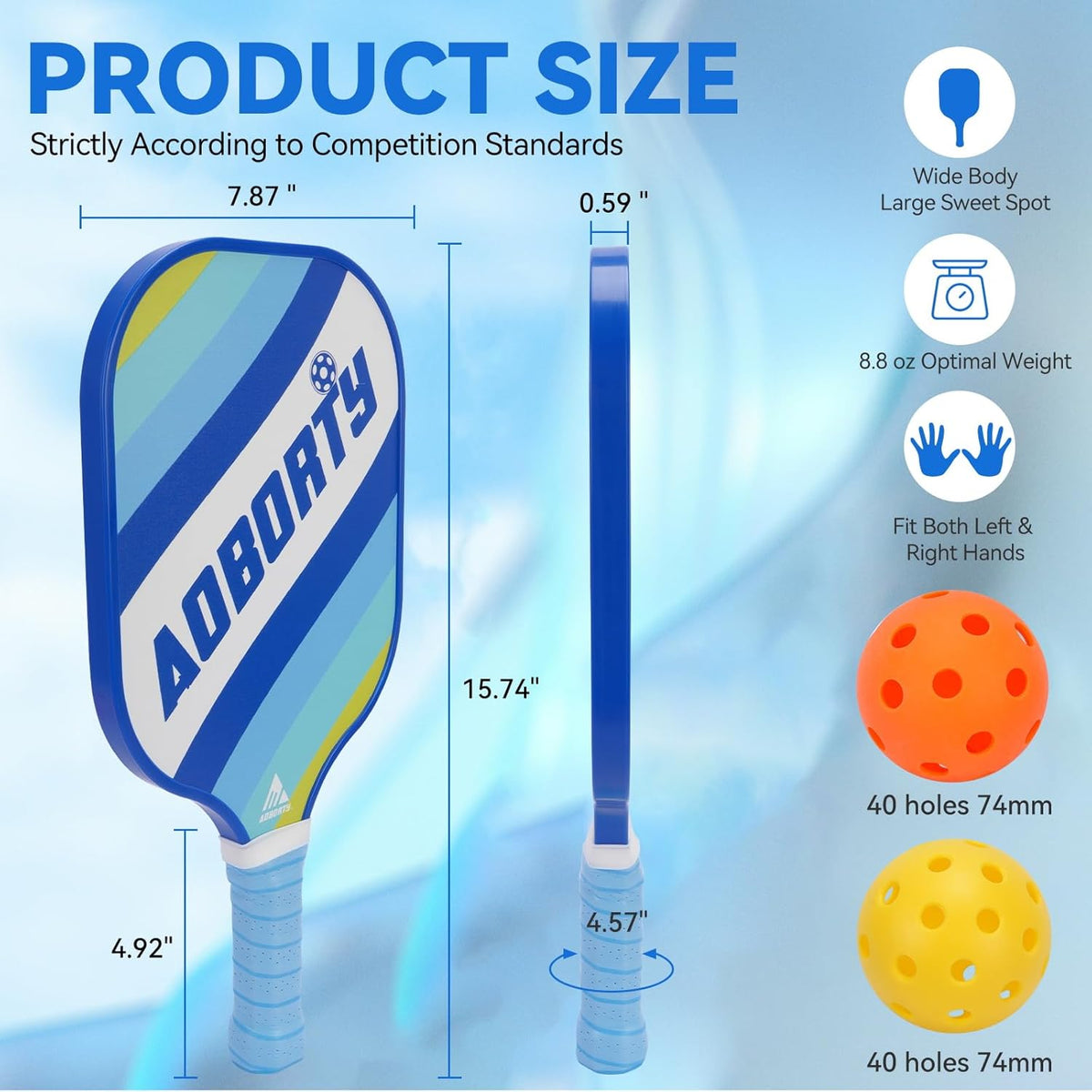 Pickleball Paddles 4 Pack - USAPA Light Graphite Premium Rackets Fiber Face & Polymer Honeycomb Core Pickleball Set with 4 Outdoor Indoor Balls Including Portable Carry Bag