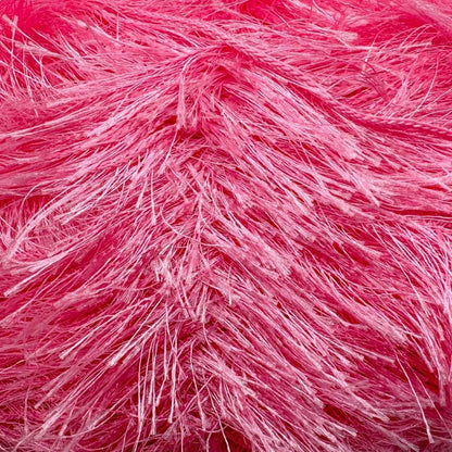 Premium Eyelash Fun Fur Yarn - Ultra Soft Fuzzy Faux Fur Novelty Thread for Knitting & Crochet | Chunky Multi Color Craft Supplies - 3.53 Oz (100g), 165 Yrds (150m) (1Skein, Candy Pink)