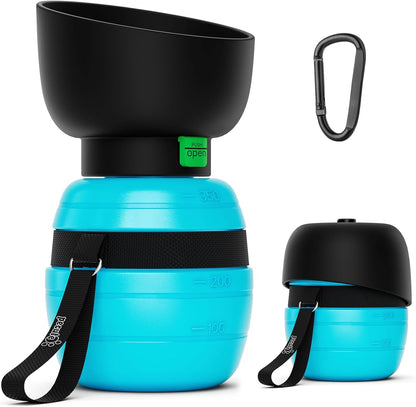 Pecute Portable Dog Water Bottle, 2 in 1 Cat Dog Travel Water Bottle Bowl Leakproof with Double Seal, BPA Free, Lightweight, Pet Small Animal Water Bottel Dispenser for Outdoor Walking Hiking Travels