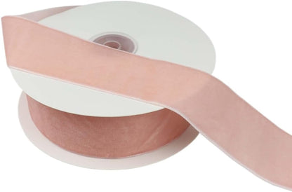 Velvet Ribbon for Gift Wrapping Christmas Decoration (05 (Light Peach), 1-1/2" (38mm) x 10 Yards)