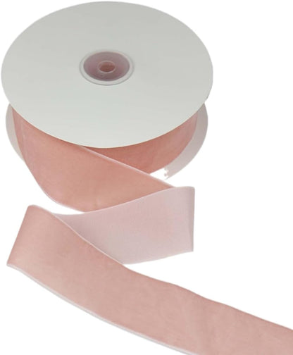 Velvet Ribbon for Gift Wrapping Christmas Decoration (05 (Light Peach), 1-1/2" (38mm) x 10 Yards)