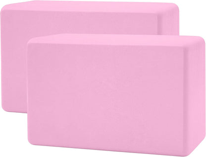 2 Pack Yoga Blocks, 3"x6"x9" Rounded Edges Non-Slip, Yoha Bricks