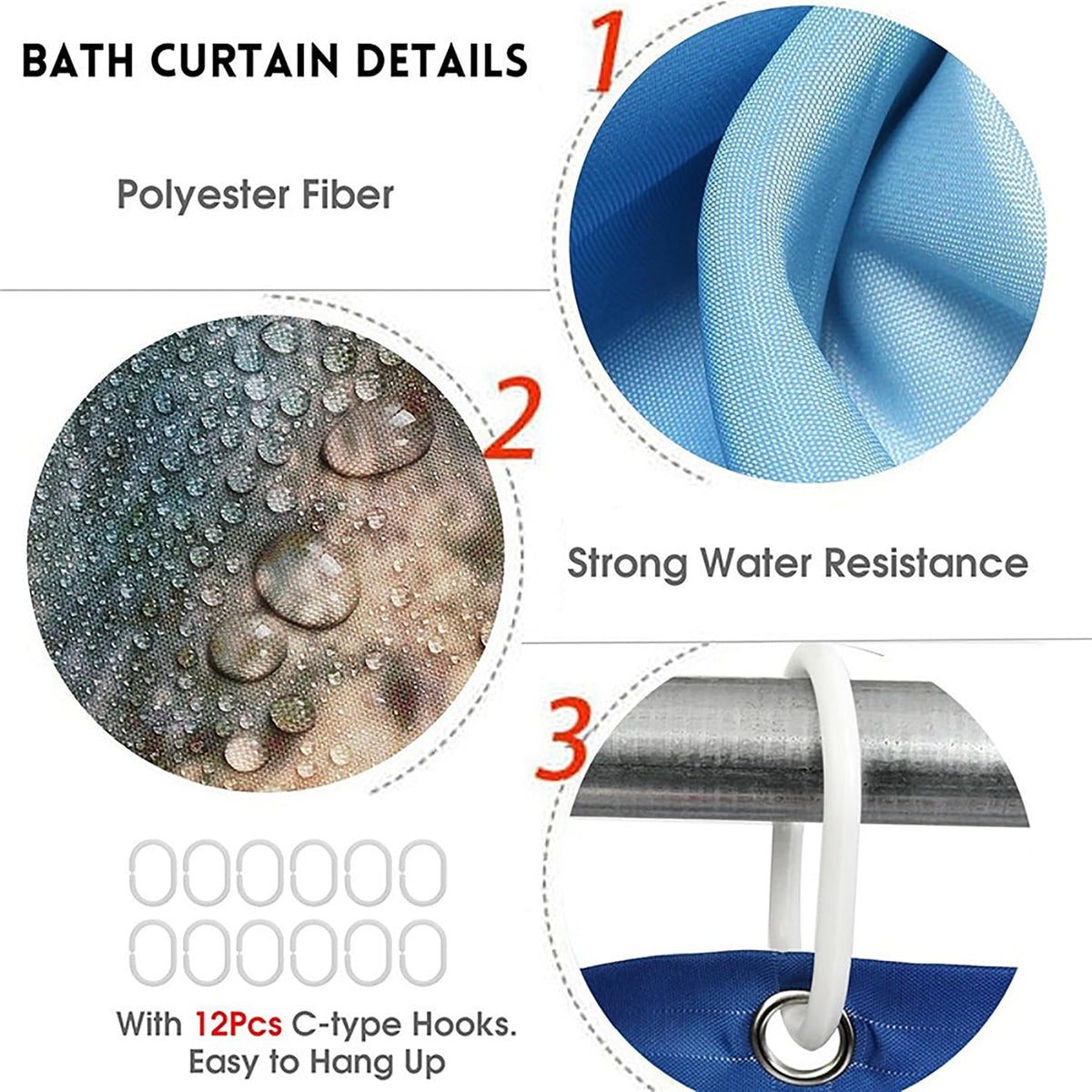4Pcs Luxury Marble Shower Curtain Sets, Bathroom Sets with Shower Curtain, Toilet Lid Rug, Contour Mat and Bath Mat, Shower Curtain with 12 Hooks for Bathroom Set Decor
