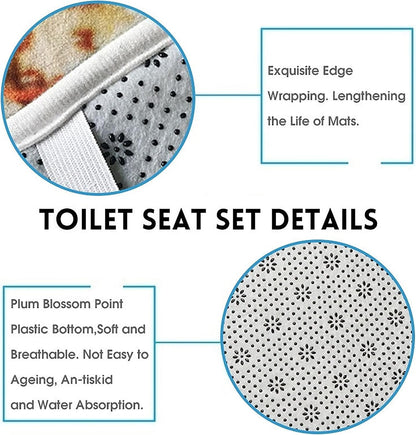 4Pcs Luxury Marble Shower Curtain Sets, Bathroom Sets with Shower Curtain, Toilet Lid Rug, Contour Mat and Bath Mat, Shower Curtain with 12 Hooks for Bathroom Set Decor