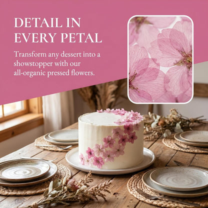 48Pcs Pressed Dried Cherry Blossom Flowers – Pink & White Mixed – Real Natural Sakura Floral for Cake Decorations Topper, Resin Jewelry, Nail Art, Epoxy Molds, Scrapbooking, DIY Crafts, Wedding Decor