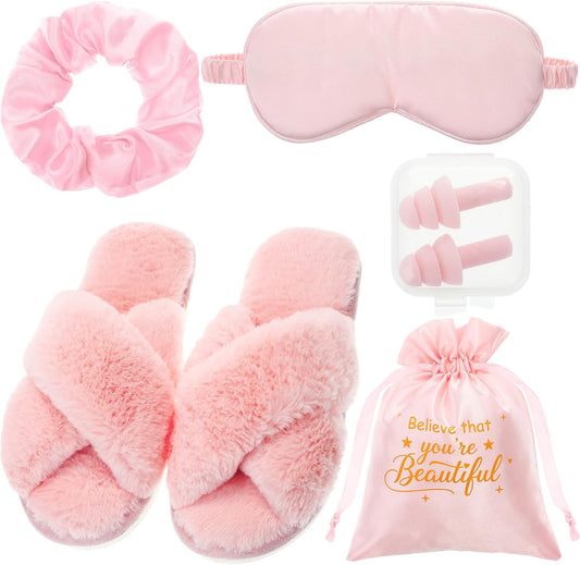 5 Pcs Pink Birthday Gifts for Women, College Dorm Sleep Essentials
