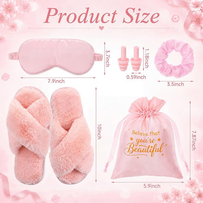 5 Pcs Pink Birthday Gifts for Women, College Dorm Sleep Essentials
