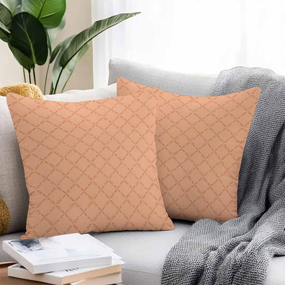 Outdoor Pillow Covers 20 x 20 Inches, Peach Fuzz Pink Rhombus Waterproof Throw Pillow Cover Set of 2, Classic Geometric Plaid Modern Abstract Art Decorative Cushion Covers for Patio/Couch
