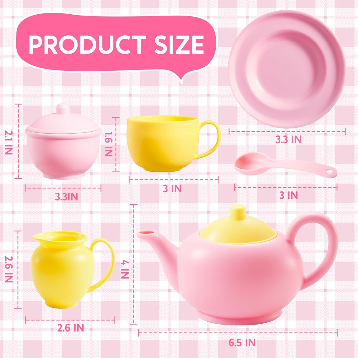 18PCS Pretend Tea Party Set, Pink Plastic Tea Set, Mini Kitchen for Kids, Gifts for Kid Boys Girls, Easter Birthday Gifts