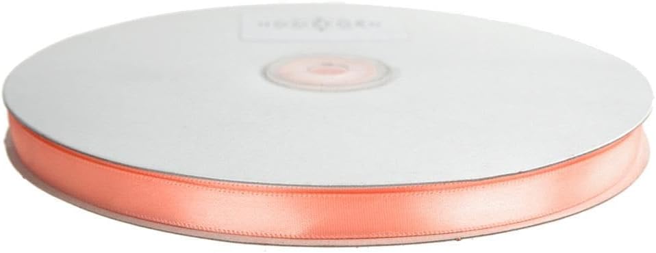 Single Faced Satin Ribbon, 3/8-inch, 100-yard, Peach