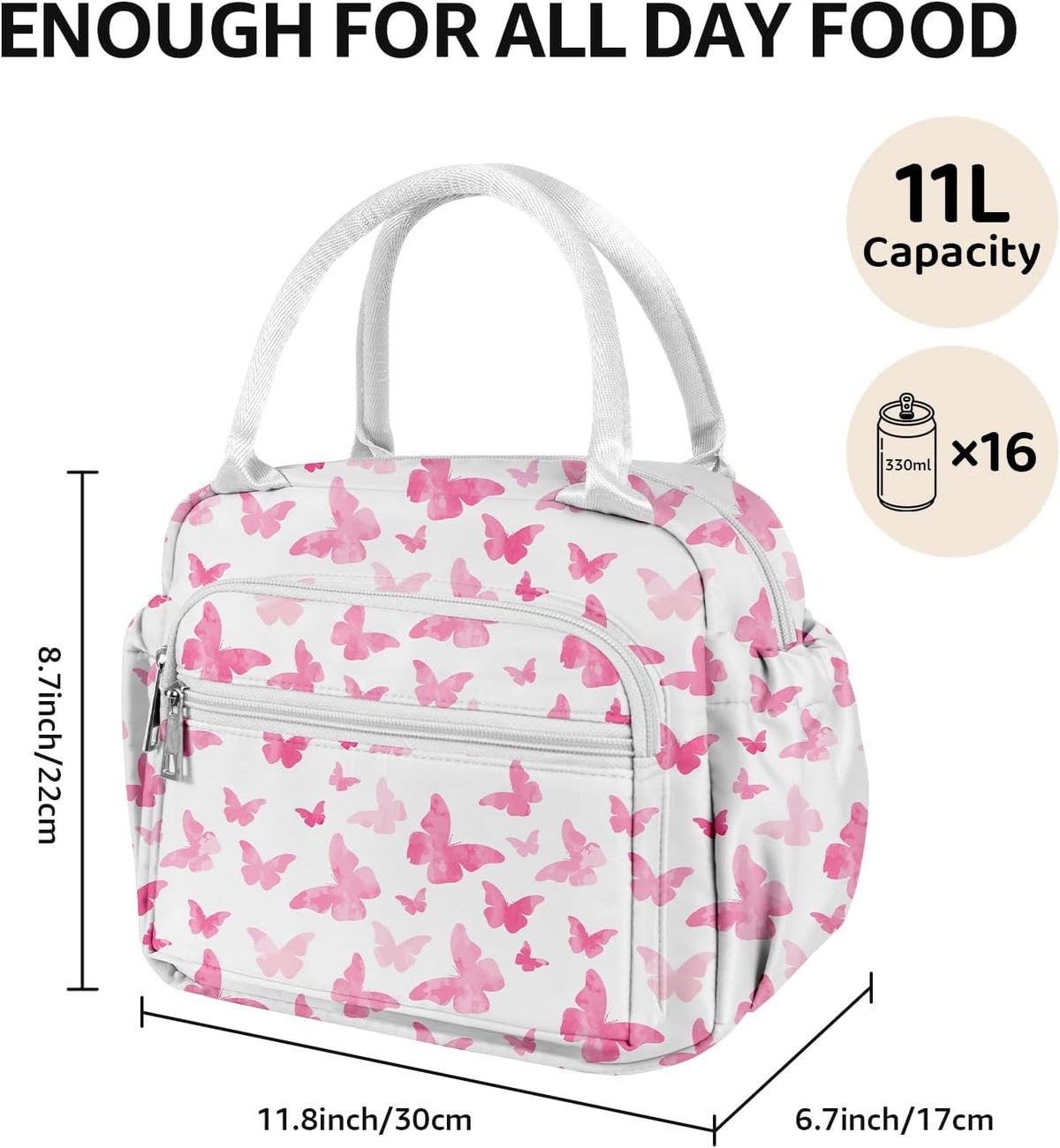 Lunch Bag Women Stylish Quilted Lunch Boxes for Adult Fit and Fresh Cooler Insulated Lunchbox for Work Cute Small 11 Liters Compact Lunchbag Waterproof