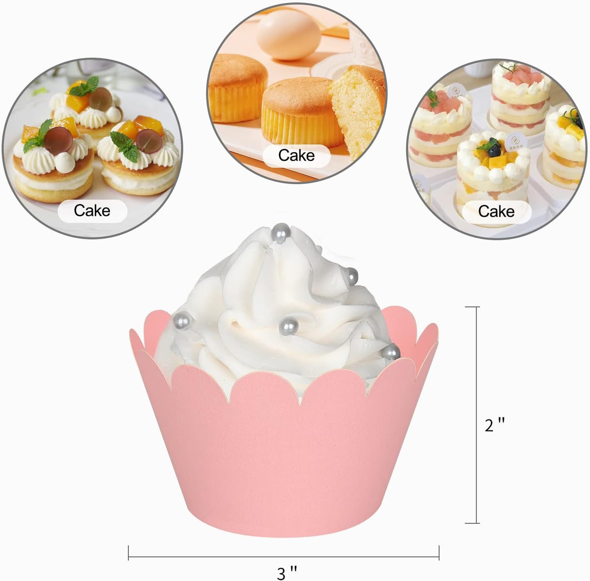 Set of 100 Artistic Bake Cake Cups Filigree Little Vine Lace Laser Cut Cupcake Wrapper Liner Baking Cup Muffin CaseTrays for Wedding Birthday Party Decoration-Best Kitchen Gift (Pink)