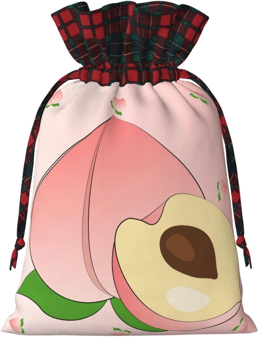 cartoon peach Christmas Drawstring Gift Bags - Perfect for Holiday Gifts, Birthdays, Anniversaries - With Writing Function