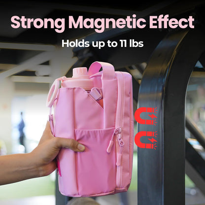 Small Magnetic Gym Bag Bundle, Water Bottle Holder, Sling Bag for Men Women
