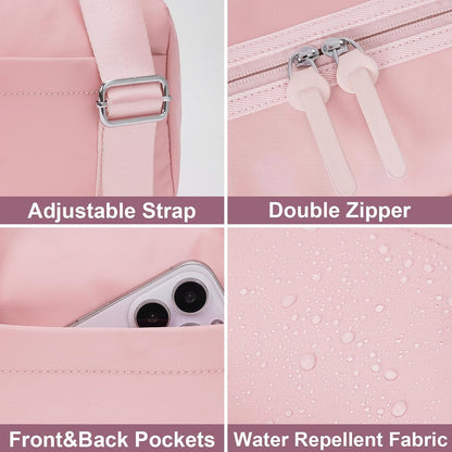 Mini Gym Bag Small Duffle Bags Tote for Women Pink Workout Bag Lightweight for Weekender Travel Sports Yoga Fitness