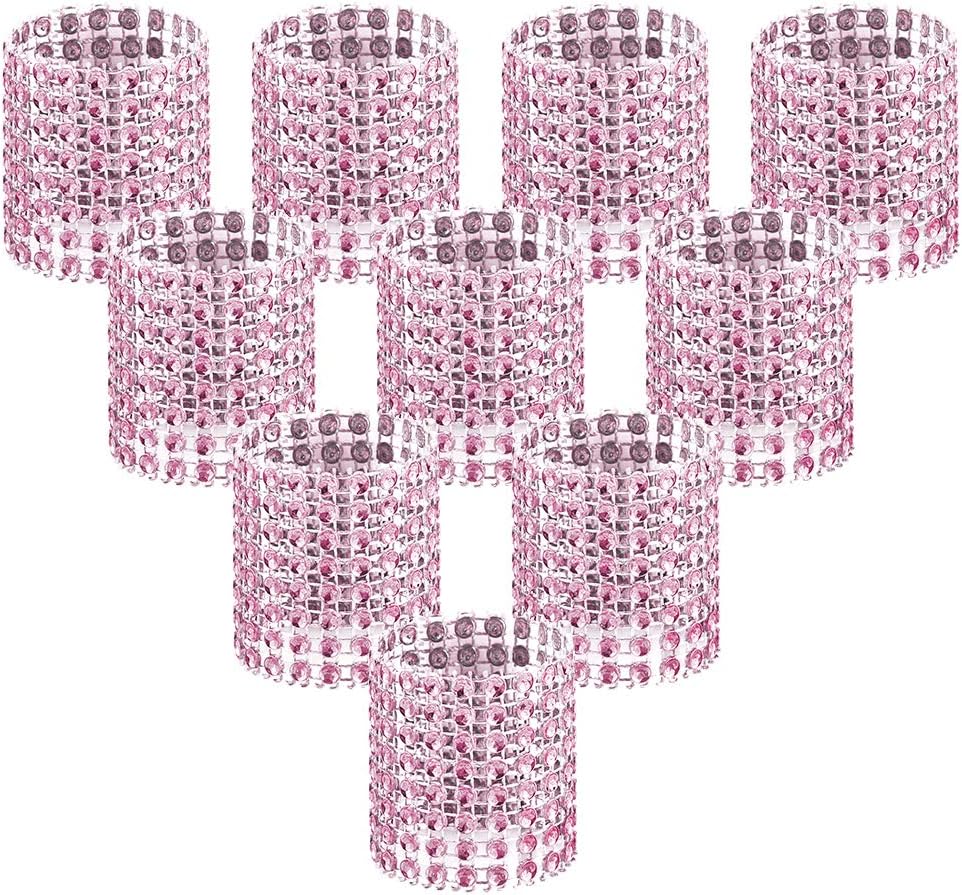 100pcs Napkin Rings, Pink Napkin Rings Buckles