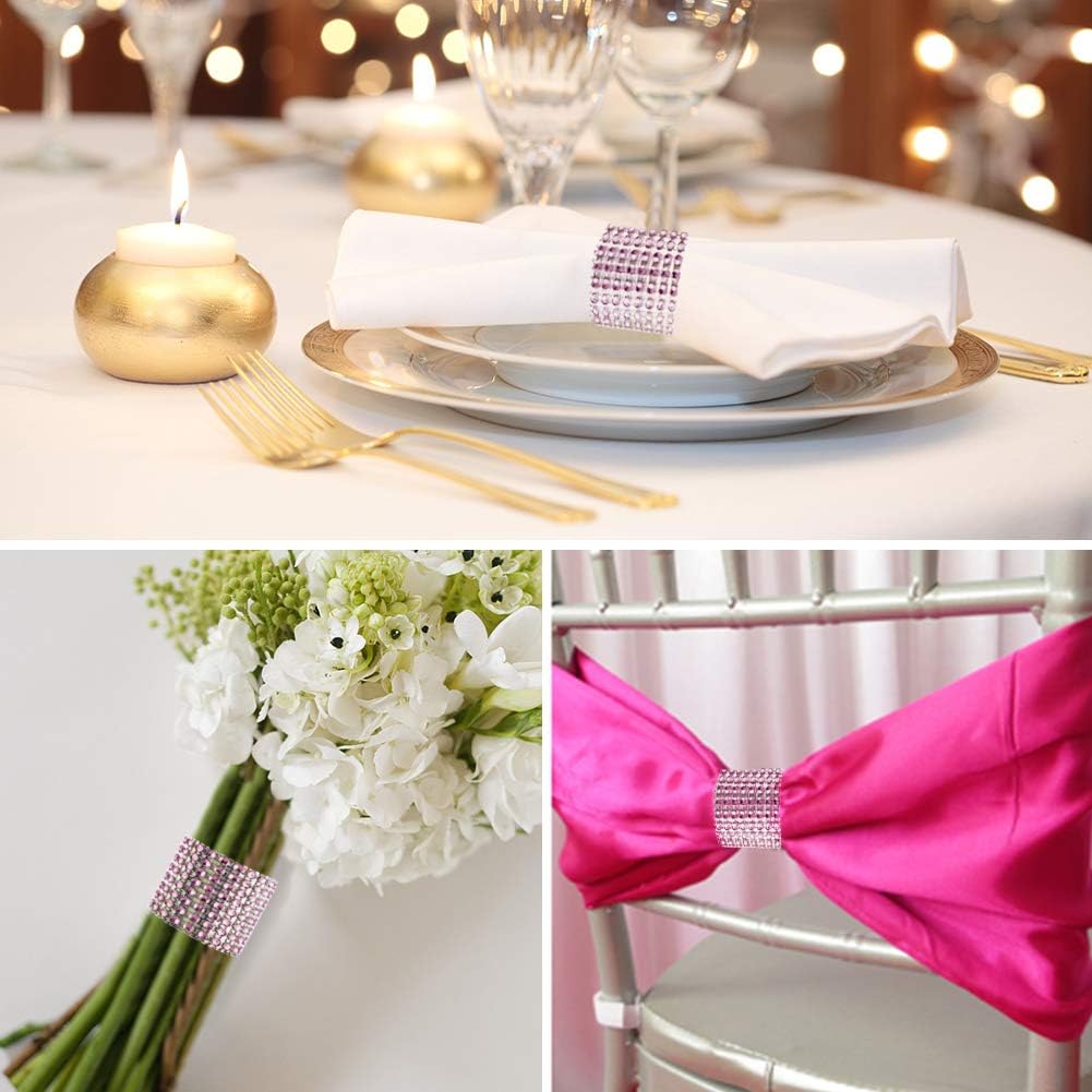 100pcs Napkin Rings, Pink Napkin Rings Buckles