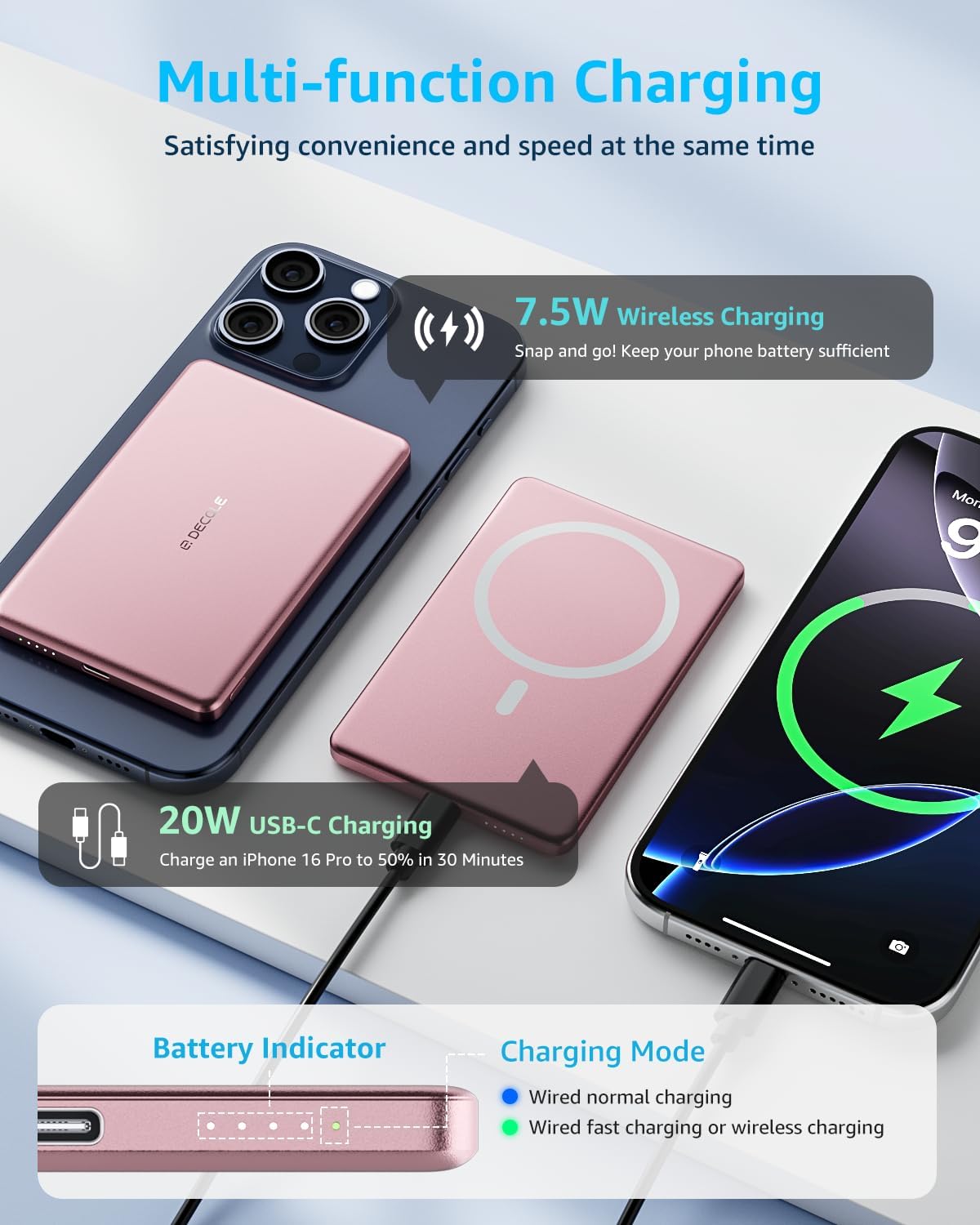 “Air” Power Bank for MagSafe 5000mAh Ultra Slim Battery Charger Case