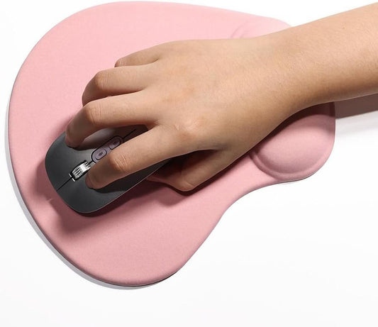 Ergonomic Mouse Pad with Wrist Rest, Gel Wrist Support Mousepad, Pain Relief Laptop Computer Mouse Pad, Non-Slip Mouse Pads for Office & Home (Light Pink)