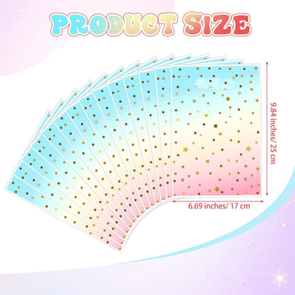 100 Pcs Pastel Candy Bags Pink Blue Rainbow Treat Bag