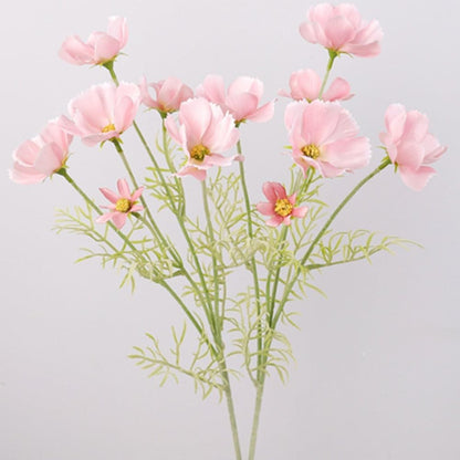 6 Pcs Artificial Fake Flowers Plants Cosmos Silk Flower Arrangements Wedding Bouquets Decorations ， 23.6''/60cm Artificial Silk Daisy Fake Flowers UV Resistant Outdoor Fake Wildflowers (Light pink)