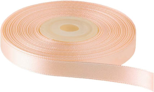 Solid Color Double Faced Peach Satin Ribbon 3/8" X 25 Yards, Ribbons Perfect for Crafts, Wedding Decor, Bow Making, Sewing, Gift Package Wrapping and More