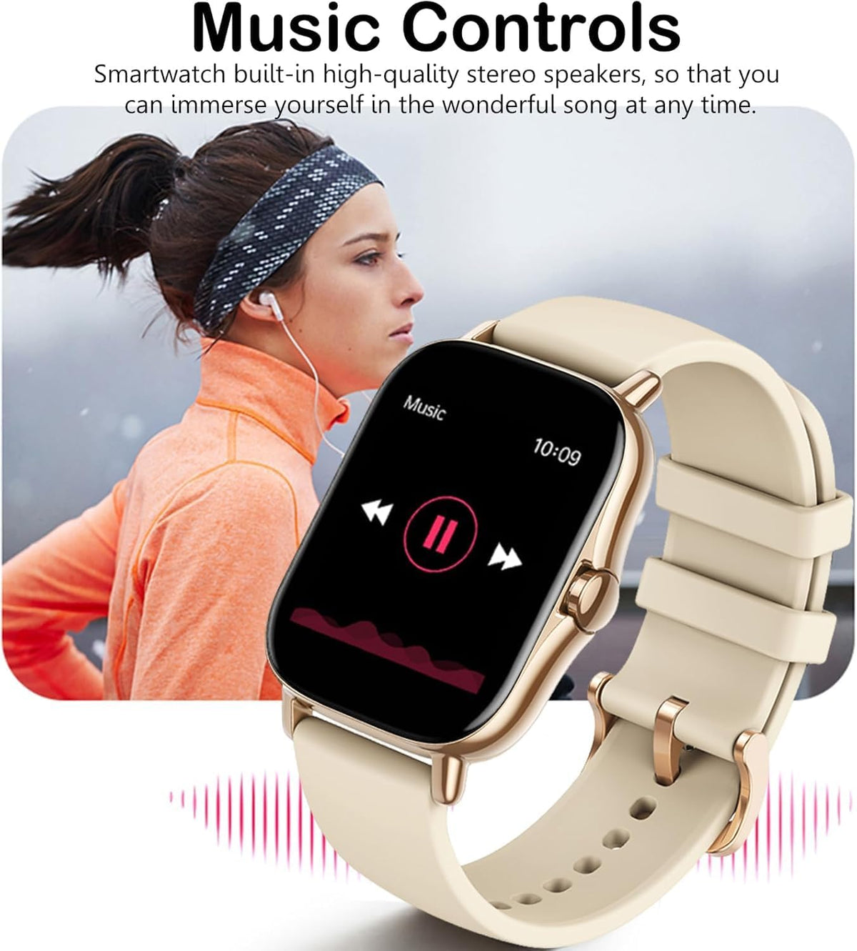 Smart Watch, 1.81" Upgraded Full Touchscreen Smart Watch for Android iPhones with Bluetooth Call, Sleep Tracker, Multiple Sports Fitness Tracker with Smart Watches for Women Men (Pink)