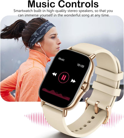 Smart Watch, 1.81" Upgraded Full Touchscreen Smart Watch for Android iPhones with Bluetooth Call, Sleep Tracker, Multiple Sports Fitness Tracker with Smart Watches for Women Men (Pink)