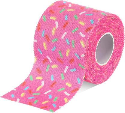 1 Pcs Wrist Tape Baseball Cross Christian Athletic Tape 2in x 23ft Sports Wrap Cotton for Football Hockey Soccer Baseball Fingers Ankles Wrist Injury Wrap(Colorful Dots,Pink)
