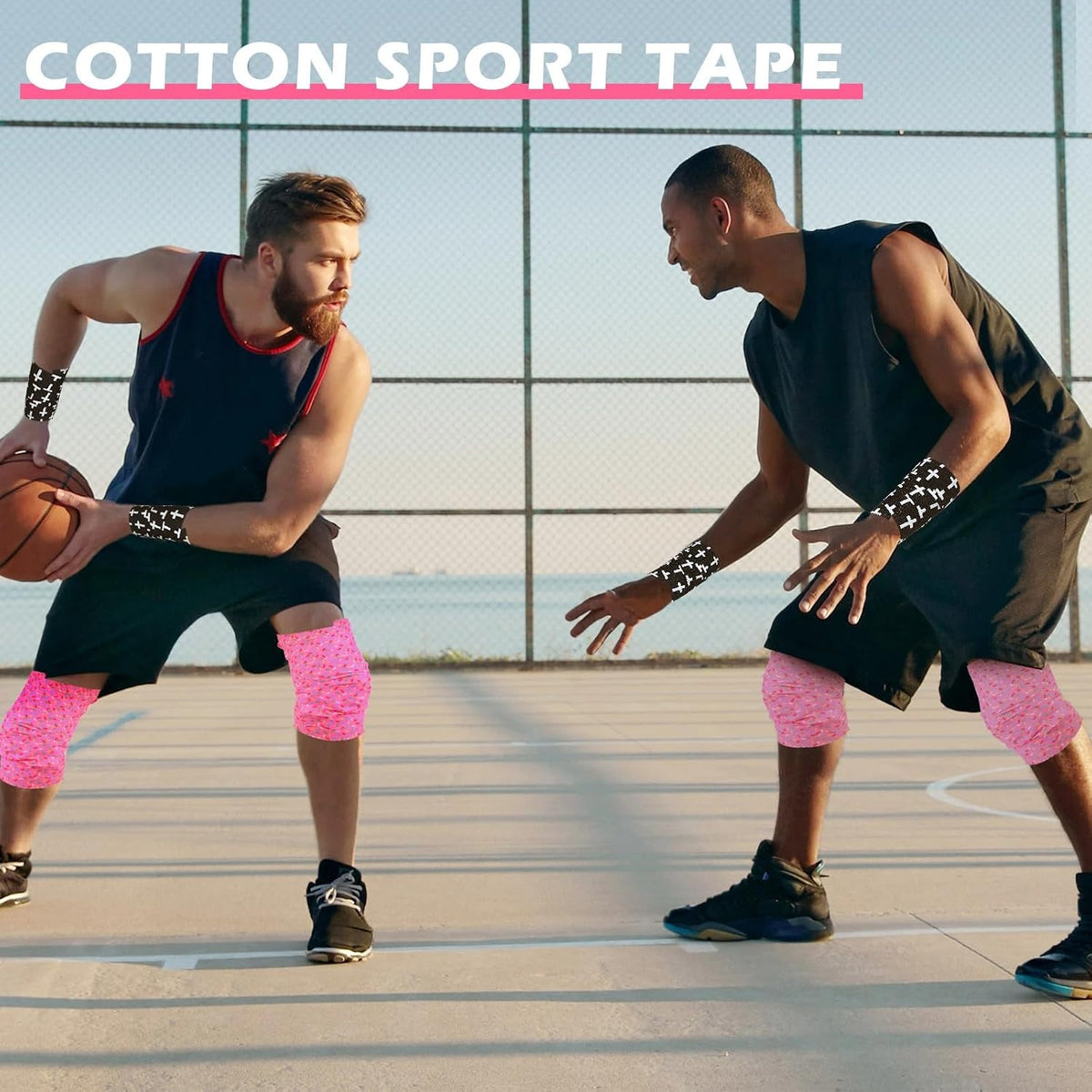 1 Pcs Wrist Tape Baseball Cross Christian Athletic Tape 2in x 23ft Sports Wrap Cotton for Football Hockey Soccer Baseball Fingers Ankles Wrist Injury Wrap(Colorful Dots,Pink)