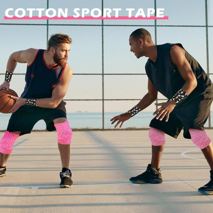 1 Pcs Wrist Tape Baseball Cross Christian Athletic Tape 2in x 23ft Sports Wrap Cotton for Football Hockey Soccer Baseball Fingers Ankles Wrist Injury Wrap(Colorful Dots,Pink)