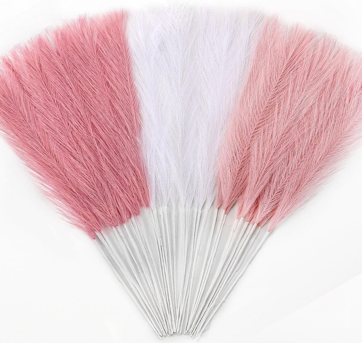 30PCS 21.6" Faux Pampas Grass Fluffy No Shedding, Pink Style