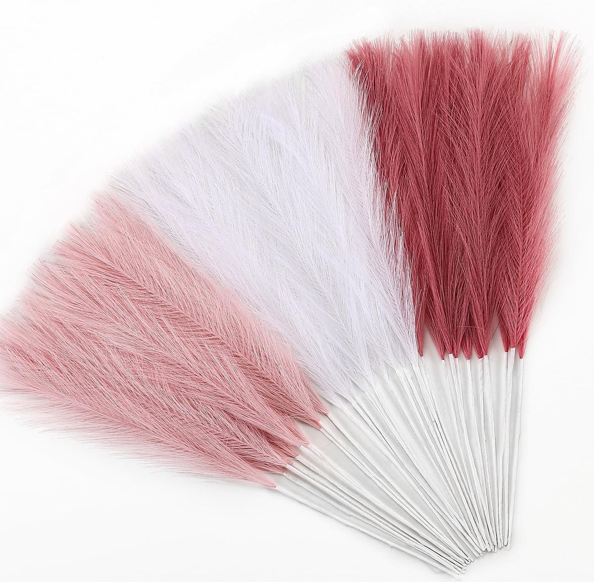 30PCS 21.6" Faux Pampas Grass Fluffy No Shedding, Pink Style