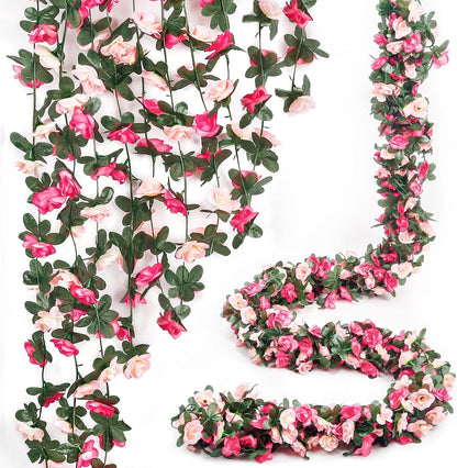 5Pcs 41FT Pink Flower Garland for Backdrop and Mothers Day Decor