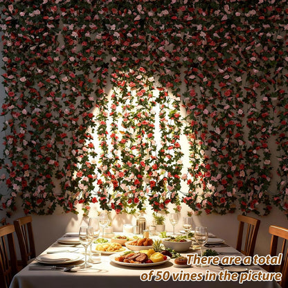 5Pcs 41FT Pink Flower Garland for Backdrop and Mothers Day Decor