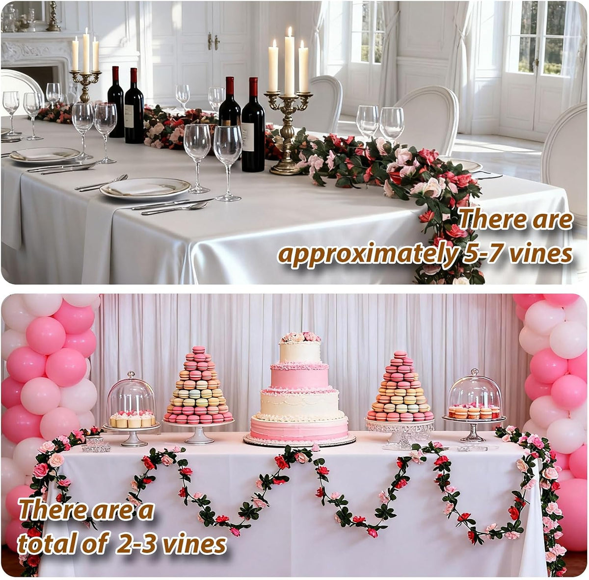 5Pcs 41FT Pink Flower Garland for Backdrop and Mothers Day Decor