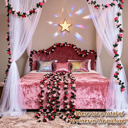 5Pcs 41FT Pink Flower Garland for Backdrop and Mothers Day Decor