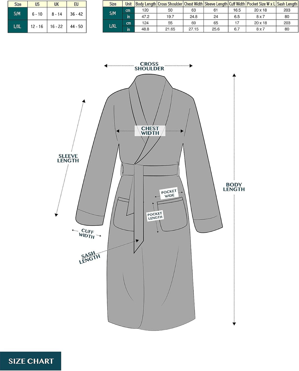 Womens Plush Robe, Soft Fleece Long Spa Bathrobe with Pockets