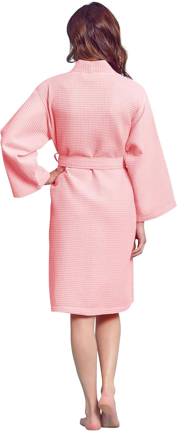 Women's Kimono Waffle Robe-Luxurious & Absorbent & Quick Dry-Cotton & Polyester Blend