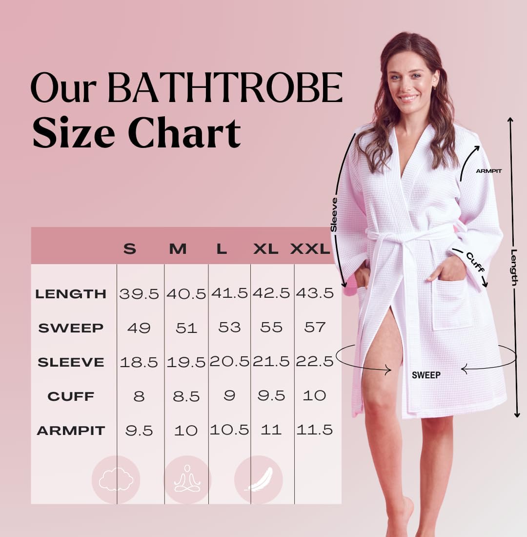 Women's Kimono Waffle Robe-Luxurious & Absorbent & Quick Dry-Cotton & Polyester Blend