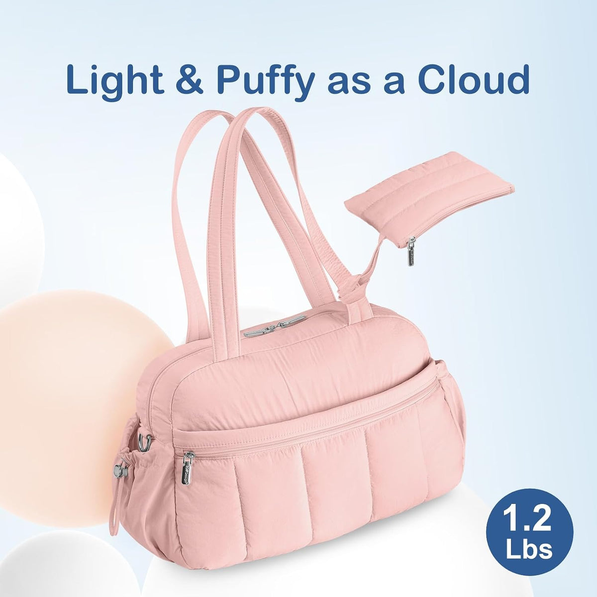 Travel Duffel Bag, Puffy Carry On Overnight, Gym Bag w/Wet Pocket