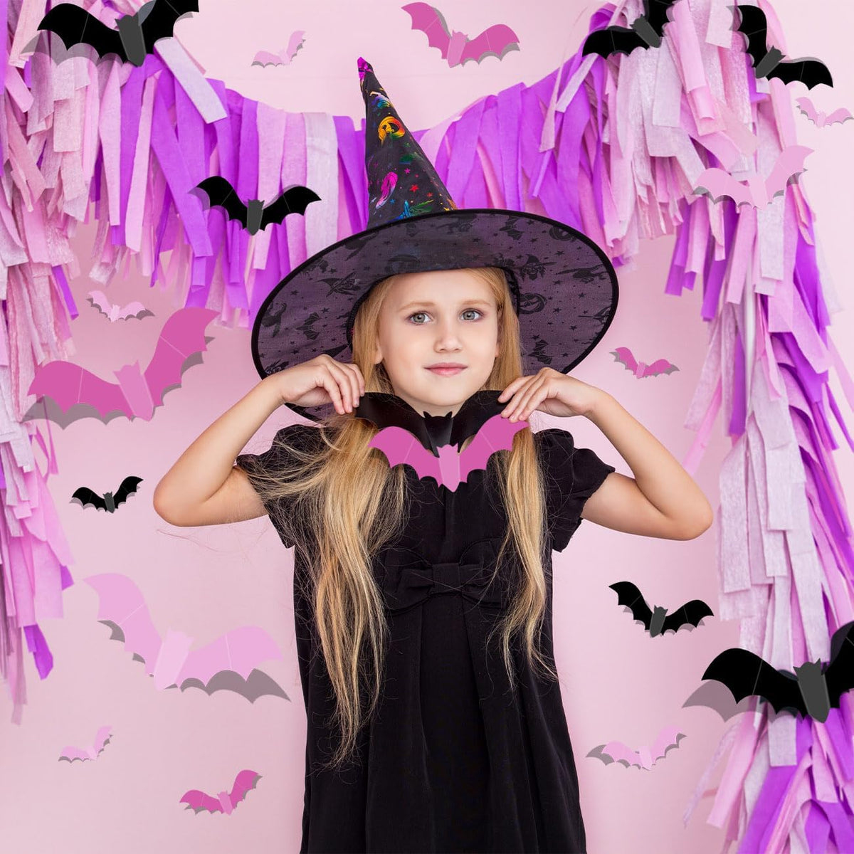 Pink Bats Wall Decor Halloween Bats Decoration Stickers