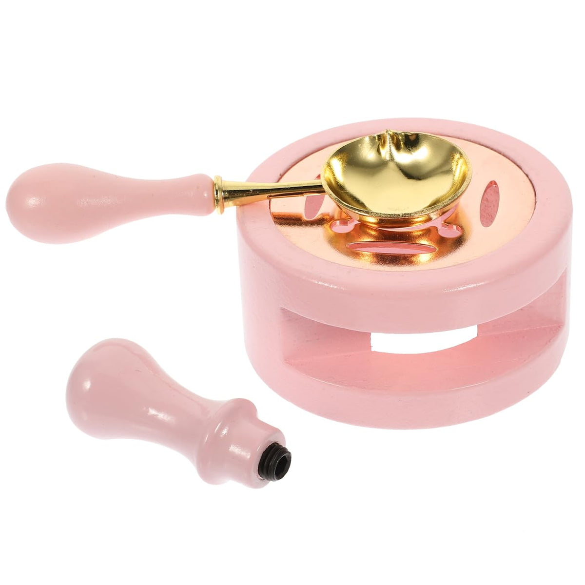 Wax Seal Warmer Set Wax Melting Kit for Stamp Seals Seal Spoon and Stamp Handle 3-piece Tool for DIY Craft Tabletop Decor Portable Gift for Beginners