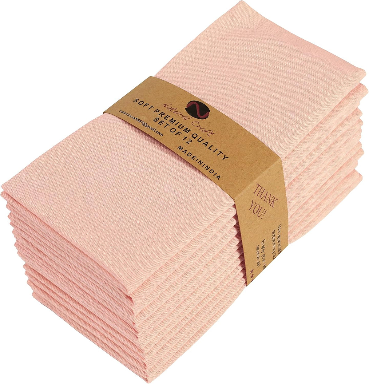 Cloth Napkins Set of 12 Cotton Linen18x18 inch Peach