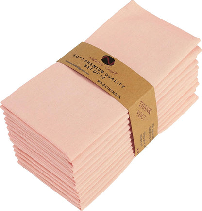 Cloth Napkins Set of 12 Cotton Linen18x18 inch Peach