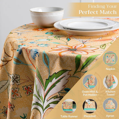 Table Cloth Round Table Reusable 100% Cotton 69" Diameter